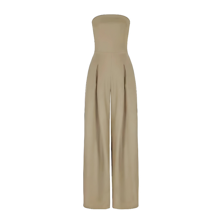 Serena | Elegant Strapless Wide-Leg Jumpsuit With Pockets