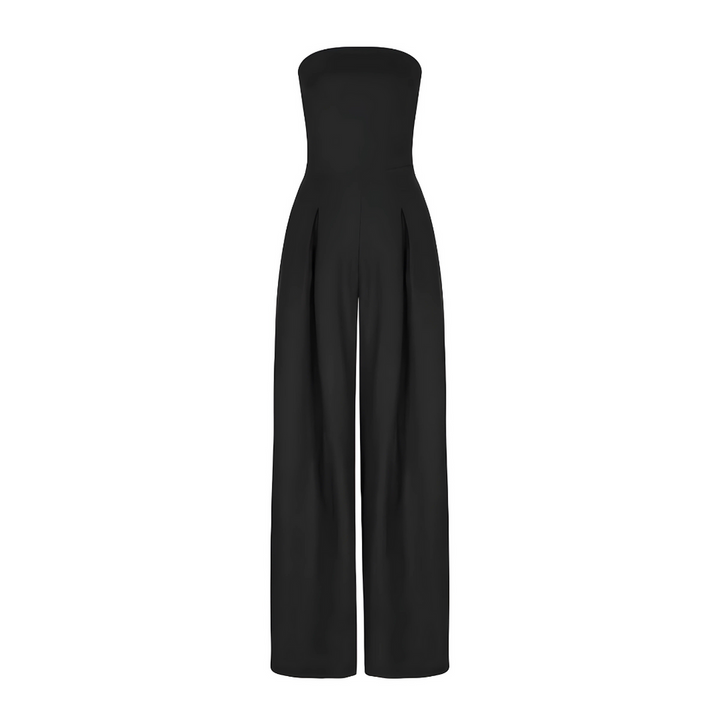 Serena | Elegant Strapless Wide-Leg Jumpsuit With Pockets