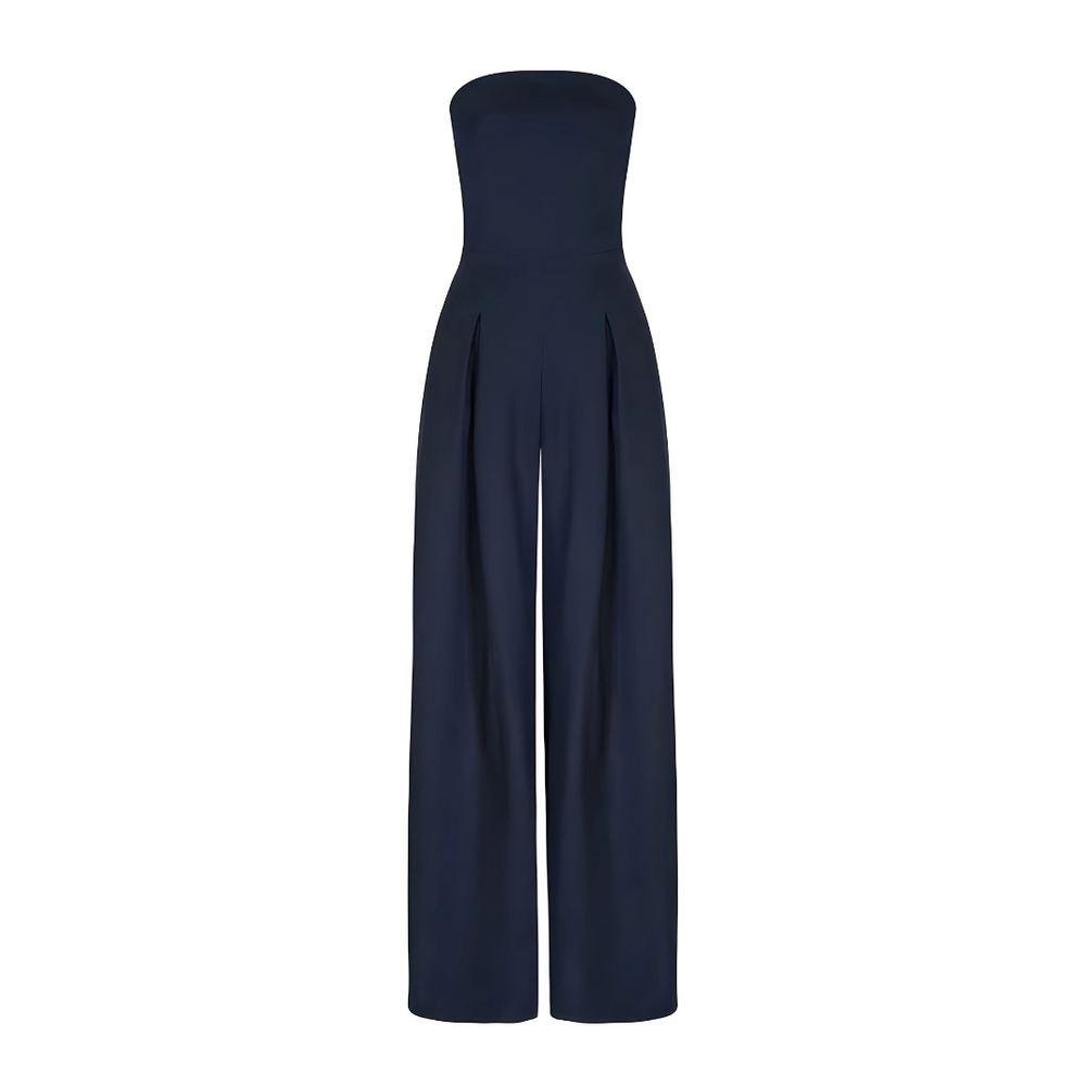 Serena | Elegant Strapless Wide-Leg Jumpsuit With Pockets
