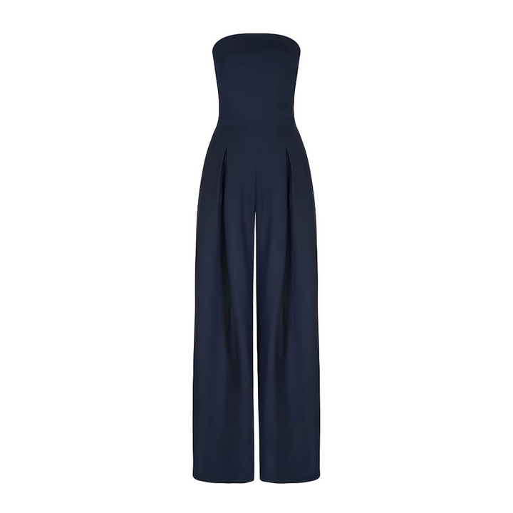 Serena | Elegant Strapless Wide-Leg Jumpsuit With Pockets