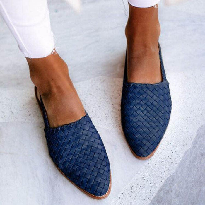 Tessa | Elegant Handwoven Leather Flat Sandals