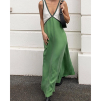 Memphis | Chic V-Neck Colorblock Maxi Dress