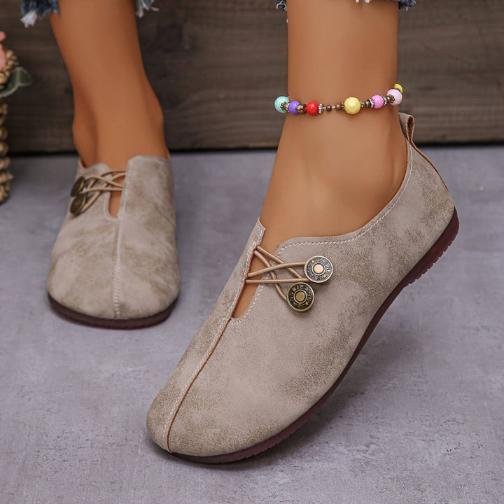 Lydia | Stylish Black Closed-Toe Orthopedic Sandals With Button Detail