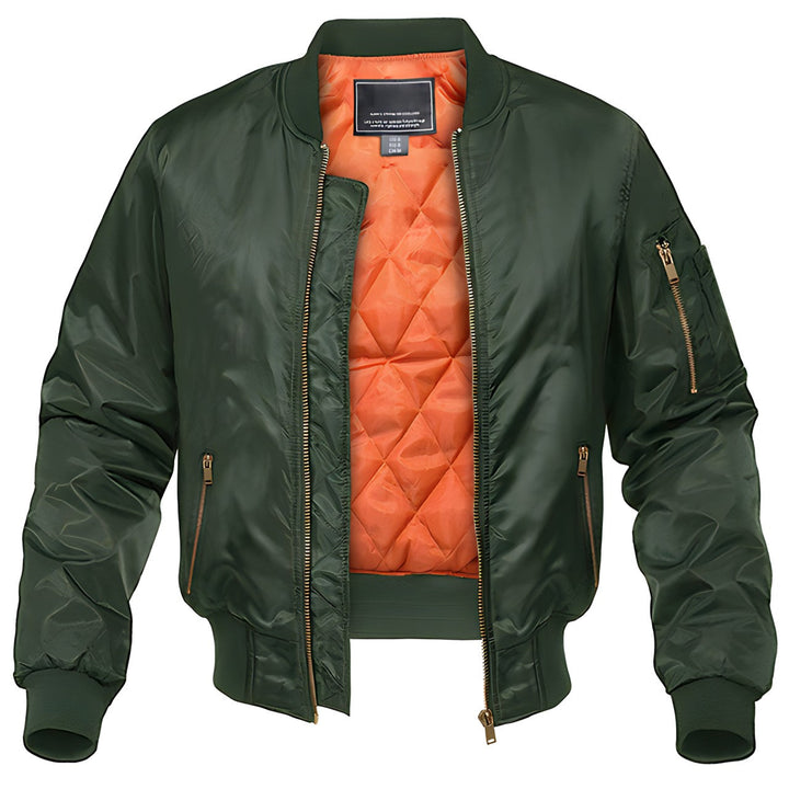 Vivienne | Stylish Black Aviator Bomber Jacket With Gold Zippers