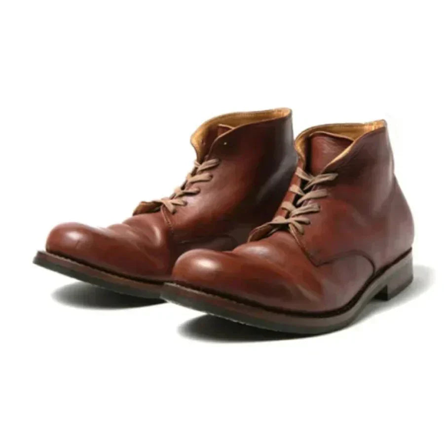 Alaric | Vintage Leather Ankle Boots Men - Lace-Up Style