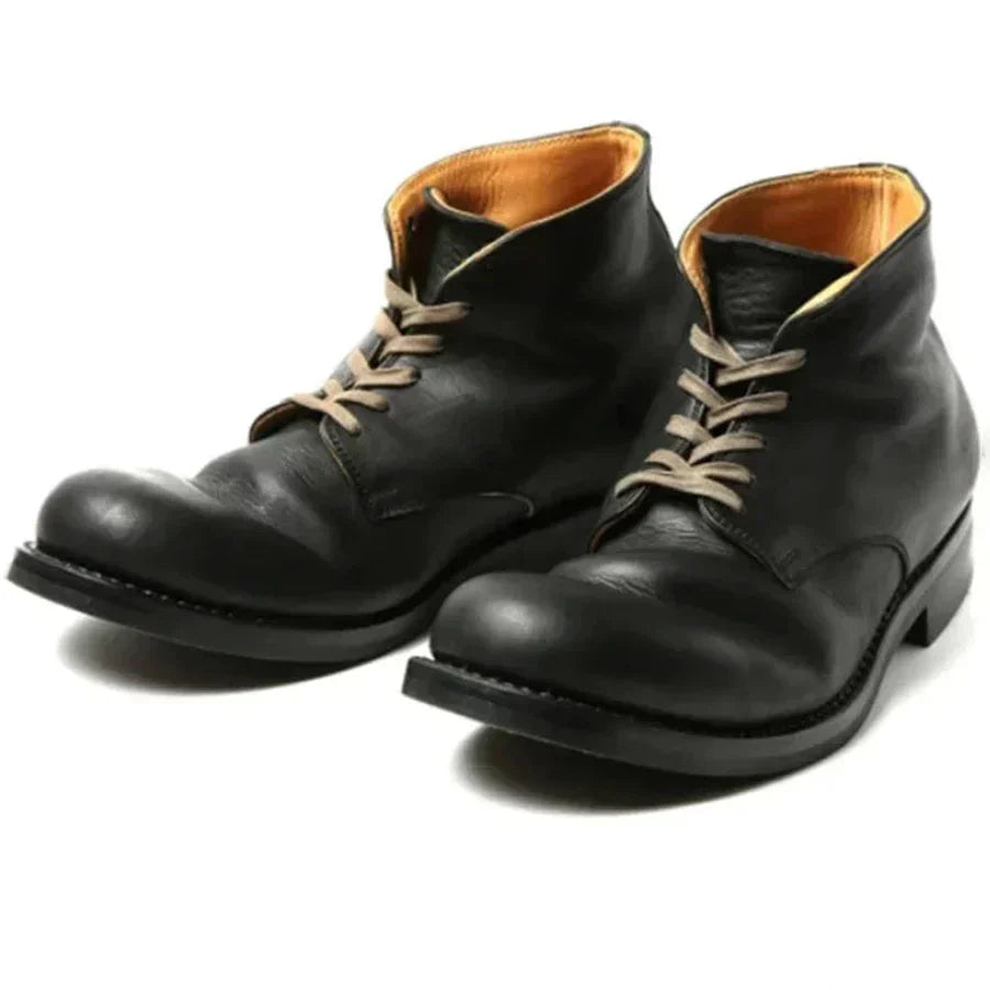 Alaric | Vintage Leather Ankle Boots Men - Lace-Up Style