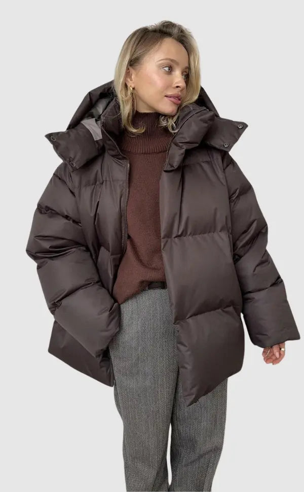Maxine | Chic Oversized Hooded Puffer Jacket Women - Black Winter Coat