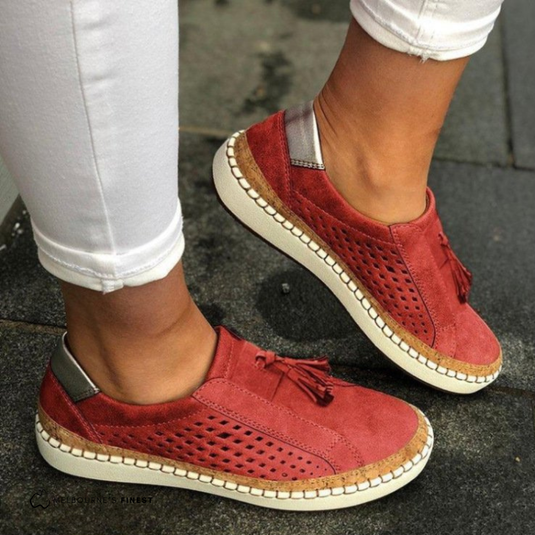 Freya | Stylish Perforated Slip-On Comfort Sneakers