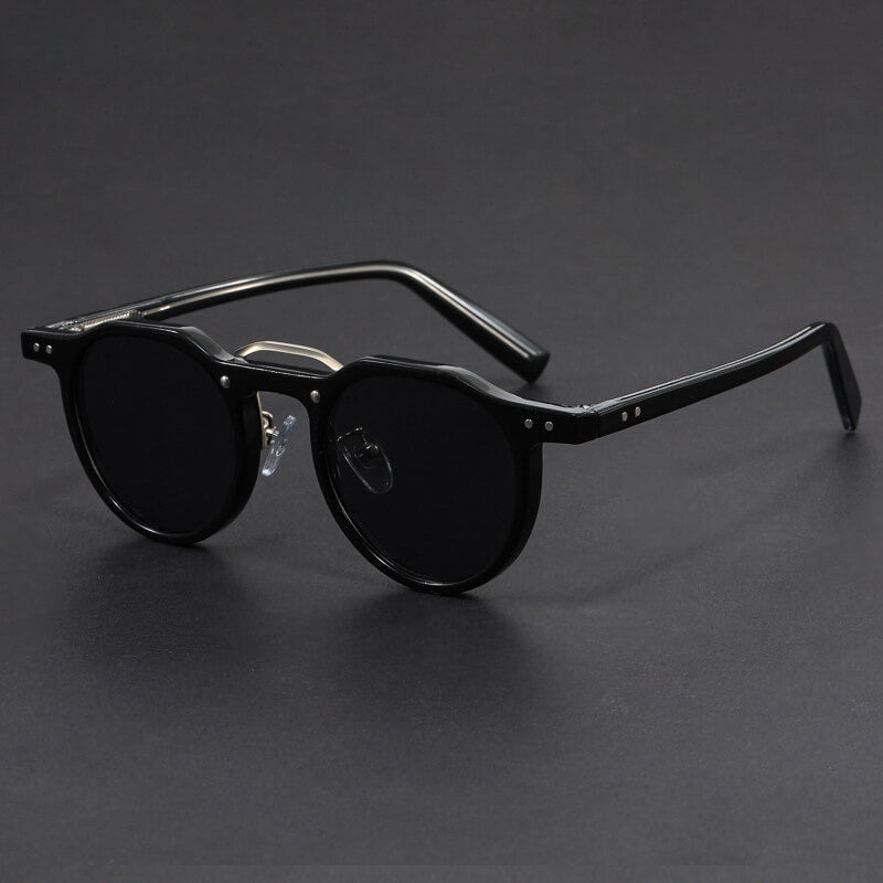 Paige | Stylish Clear Frame Round Sunglasses with Tortoiseshell Temples