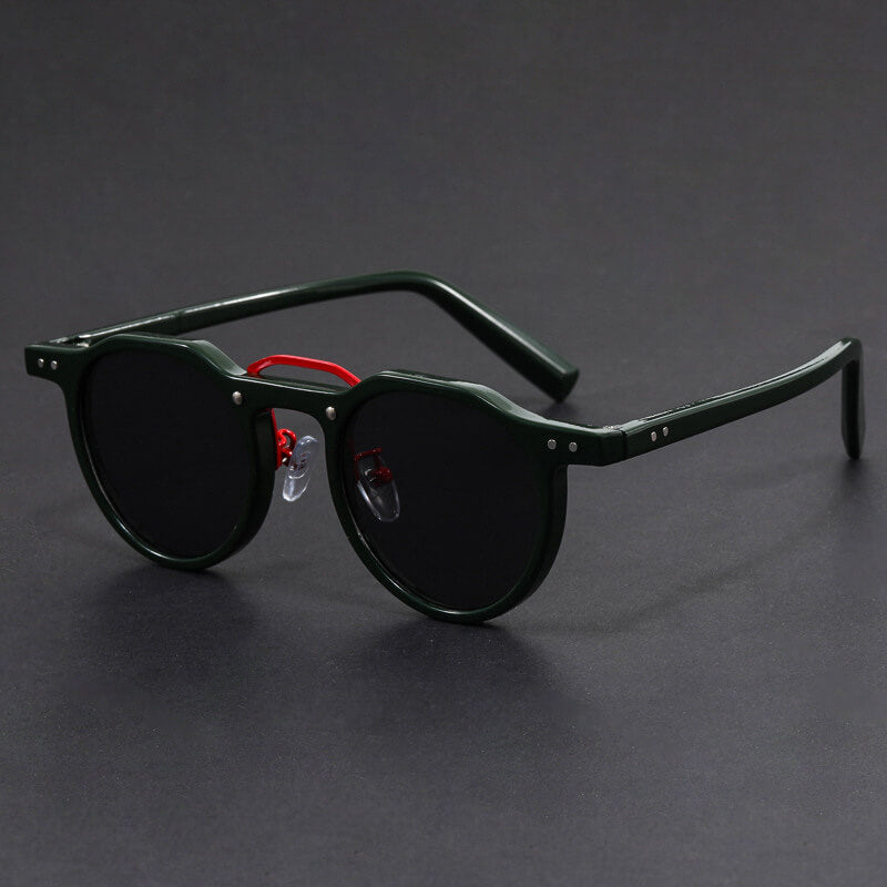 Paige | Stylish Clear Frame Round Sunglasses with Tortoiseshell Temples