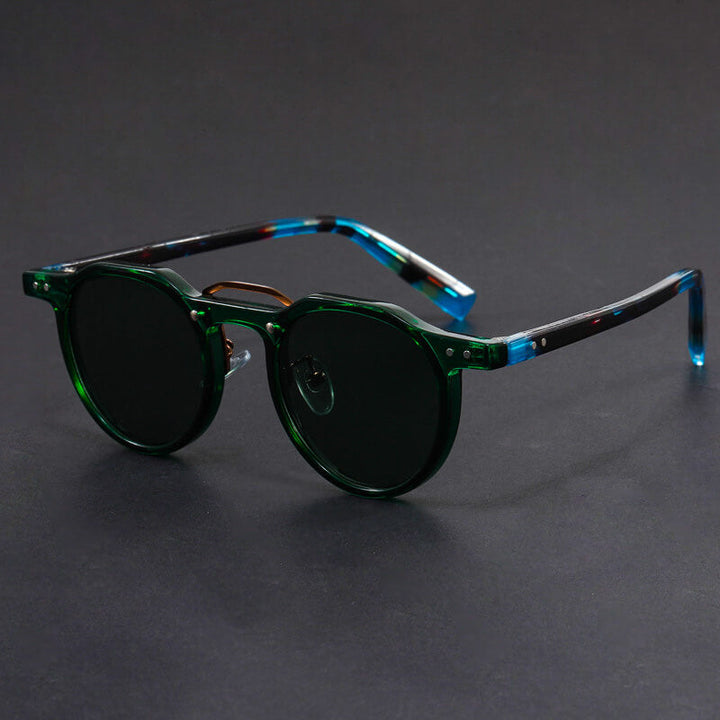 Paige | Stylish Clear Frame Round Sunglasses with Tortoiseshell Temples