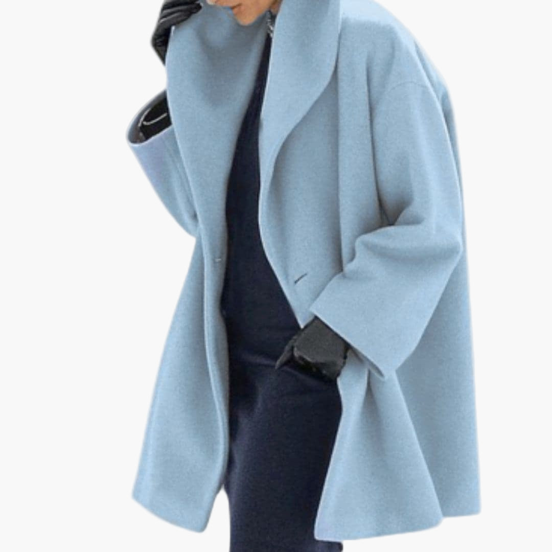 Willa | Elegant Oversized Wide Collar Coat With Long Sleeves
