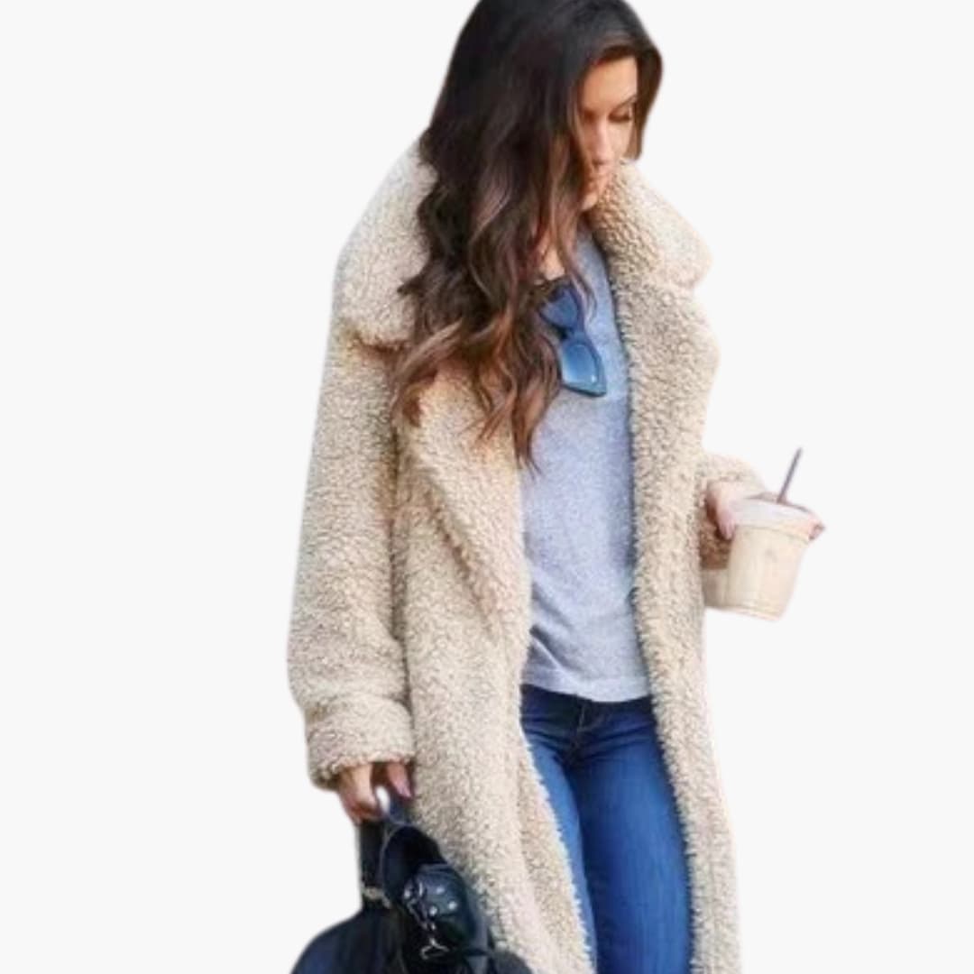Harper | Stylish Long Oversized Teddy Coat With Lapel Collar