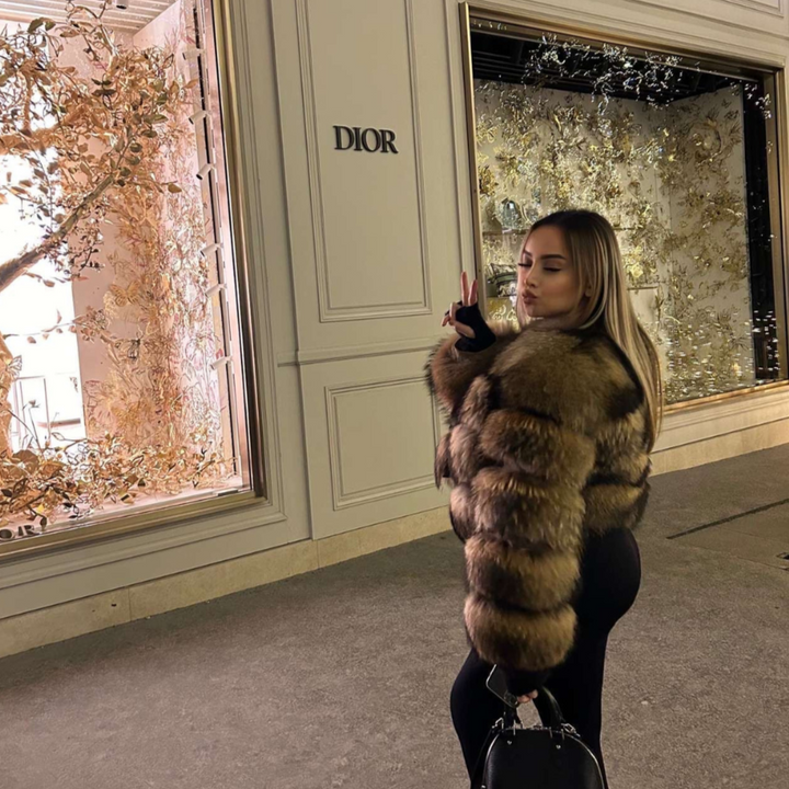 Luxe Brown Faux Fur Jacket With Plush Texture