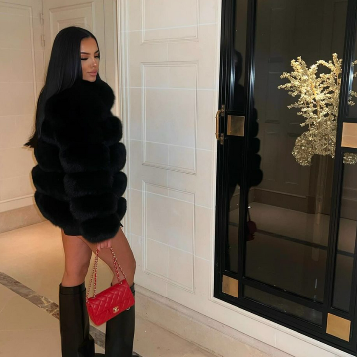 Luxe Brown Faux Fur Jacket With Plush Texture