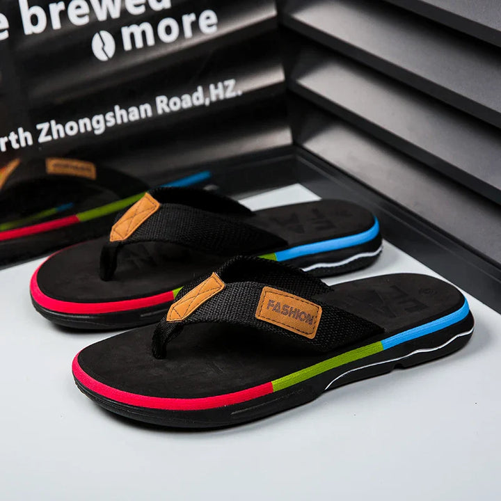 Jaxon | Stylish Multi-Color Flip Flops With Non-Slip Sole For Men
