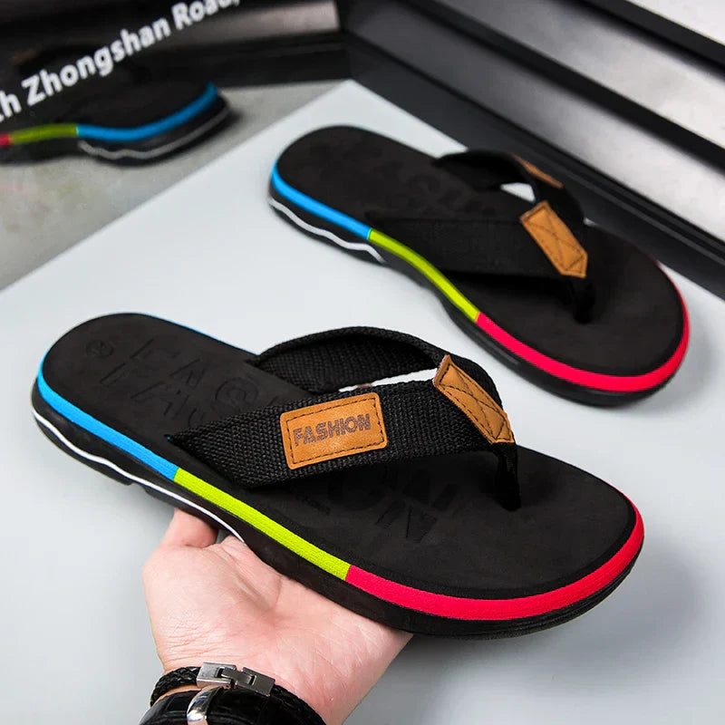 Tessa | Stylish Multi-Color Toe Post Flip Flops For Men
