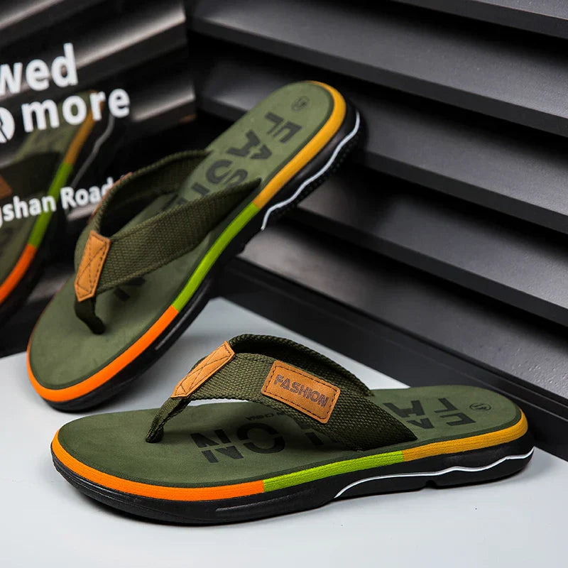 Jaxon | Stylish Multi-Color Flip Flops With Non-Slip Sole For Men