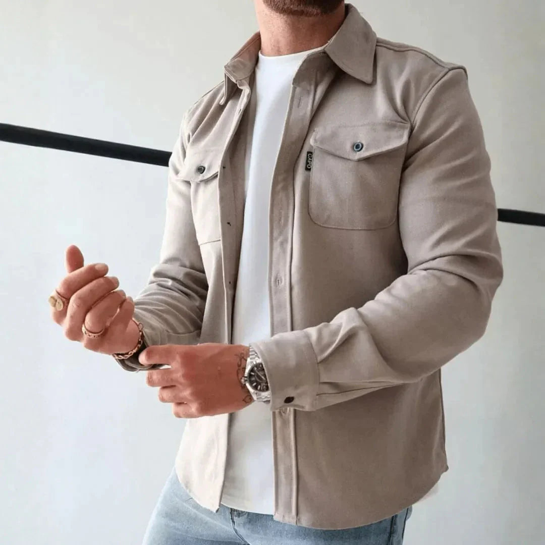 Fiona | Stylish Long-Sleeve Button-Up Overshirt