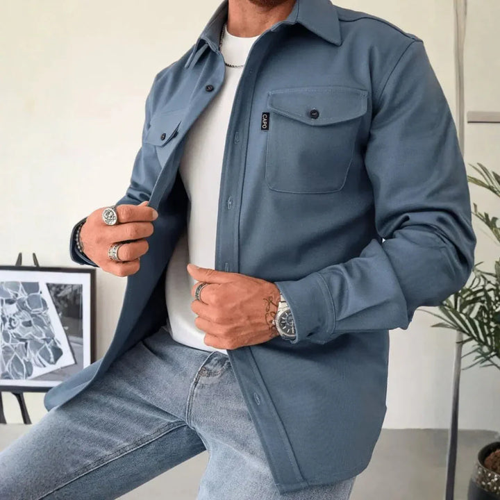 Fiona | Stylish Long-Sleeve Button-Up Overshirt