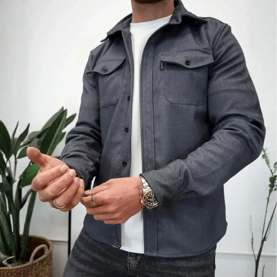 Fiona | Stylish Long-Sleeve Button-Up Overshirt