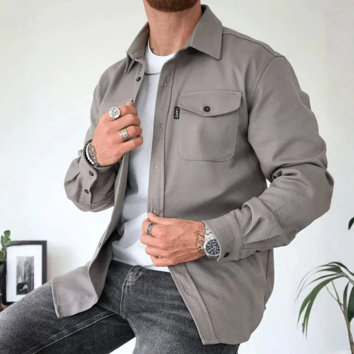 Fiona | Stylish Long-Sleeve Button-Up Overshirt