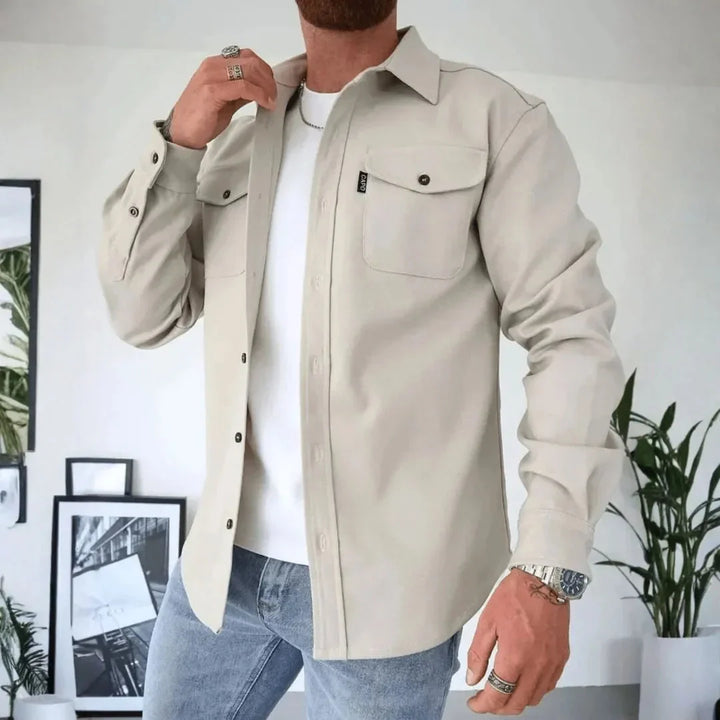Fiona | Stylish Long-Sleeve Button-Up Overshirt