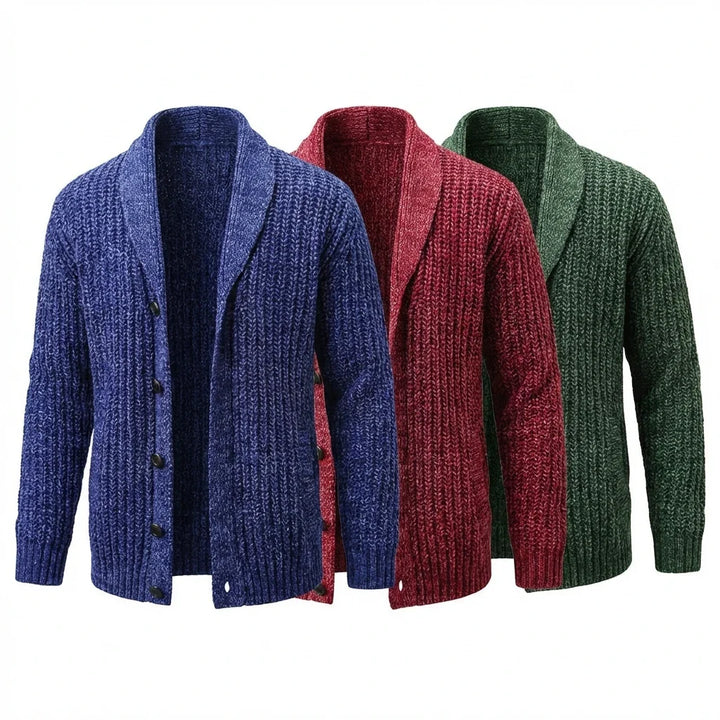 Margot | Stylish Chunky Knit Shawl Collar Button Cardigan