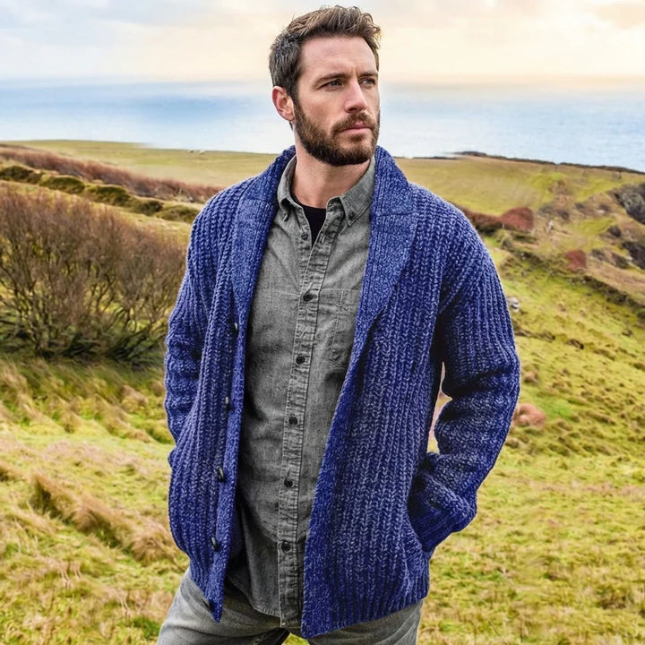 Margot | Stylish Chunky Knit Shawl Collar Button Cardigan