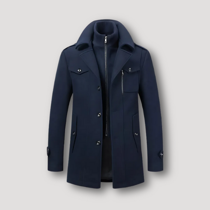 Beatrice | Elegant Double-Breasted Military Wool Trench Coat