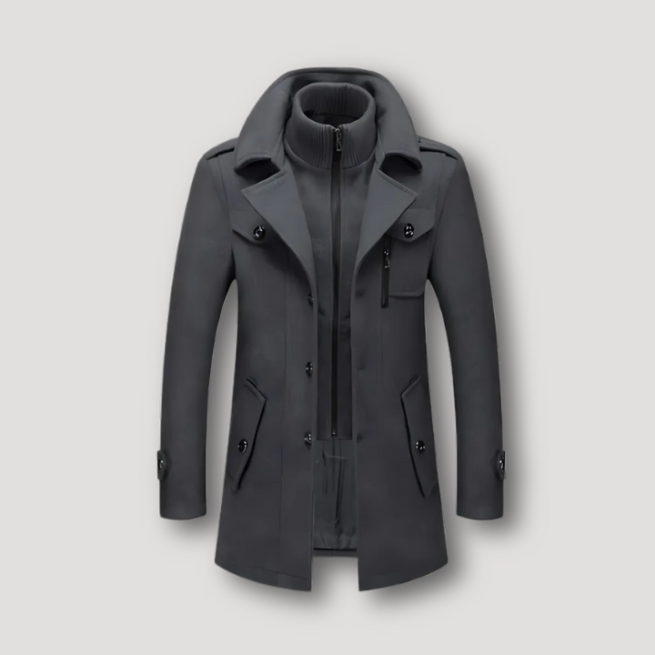 Beatrice | Elegant Double-Breasted Military Wool Trench Coat
