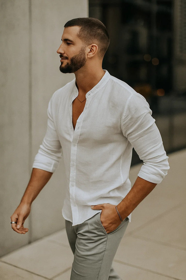 Camden | Effortless Men's Linen Button-Up Shirt With Relaxed Fit