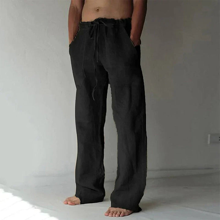 Aria | Relaxed Fit White Linen Summer Trousers For Men