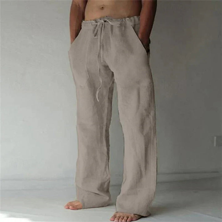 Aria | Relaxed Fit White Linen Summer Trousers For Men
