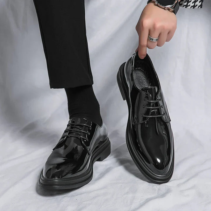 Camden | Sleek Patent Leather Derby Dress Shoes Men