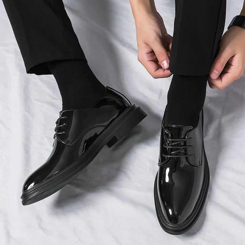 Camden | Sleek Patent Leather Derby Dress Shoes Men