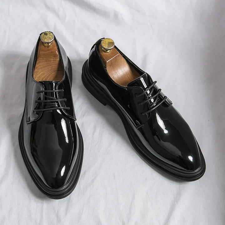 Camden | Sleek Patent Leather Derby Dress Shoes Men
