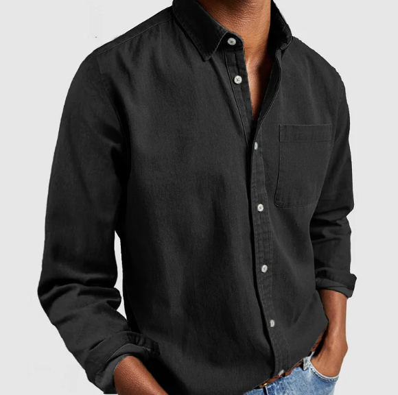 Aurora | Stylish Denim Button-Down Long Sleeve Shirt