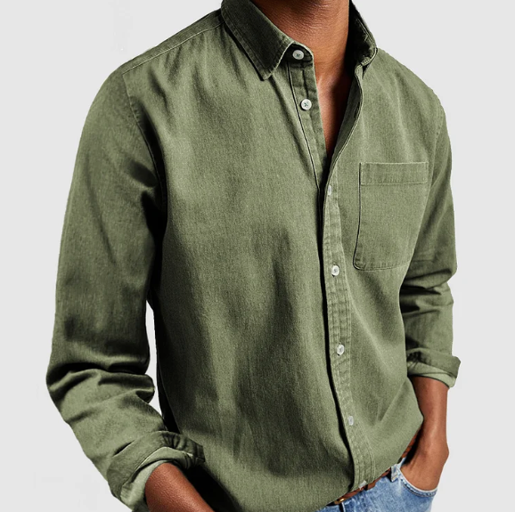 Aurora | Stylish Denim Button-Down Long Sleeve Shirt