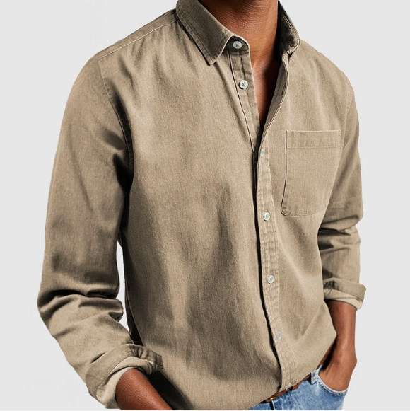 Aurora | Stylish Denim Button-Down Long Sleeve Shirt