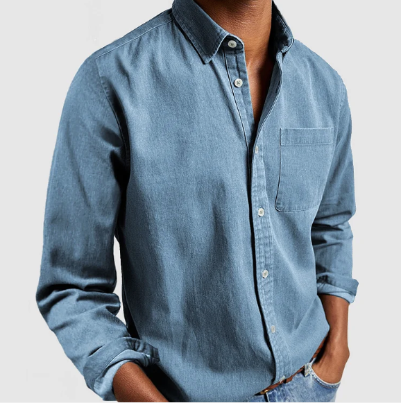 Aurora | Stylish Denim Button-Down Long Sleeve Shirt