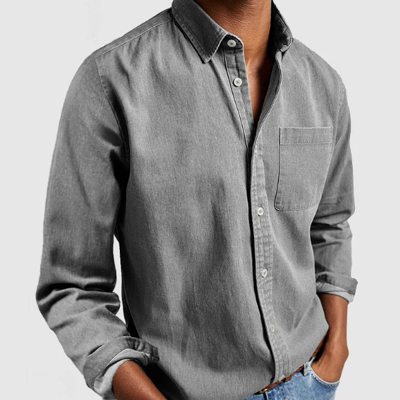 Aurora | Stylish Denim Button-Down Long Sleeve Shirt