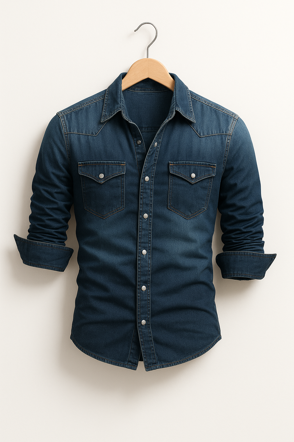 Isla | Stylish Denim Button-Up Shirt With Dual Chest Pockets