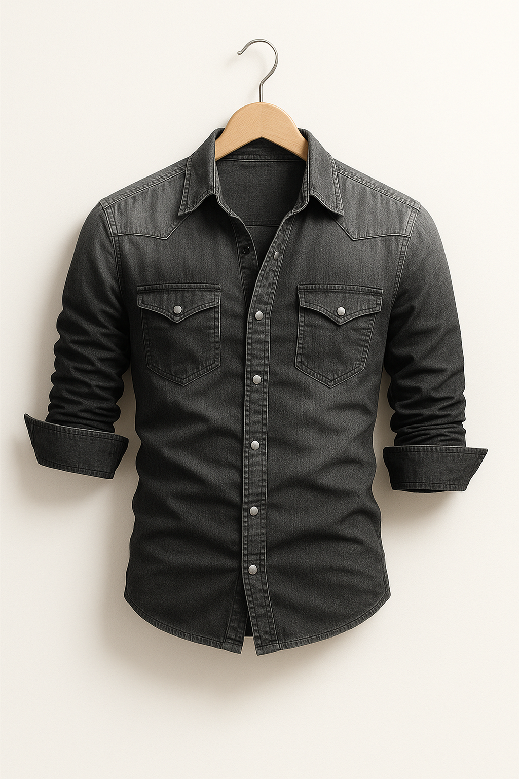 Isla | Stylish Denim Button-Up Shirt With Dual Chest Pockets