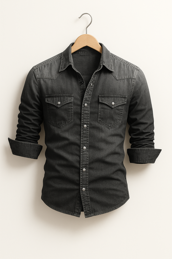 Isla | Stylish Denim Button-Up Shirt With Dual Chest Pockets