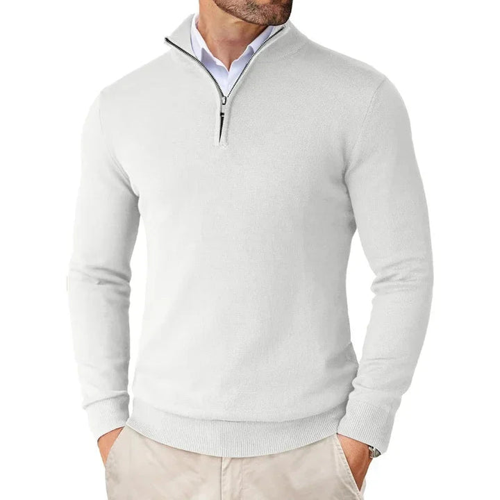 Emma | Elegant Men's Half-Zip Mock Neck Pullover Sweater