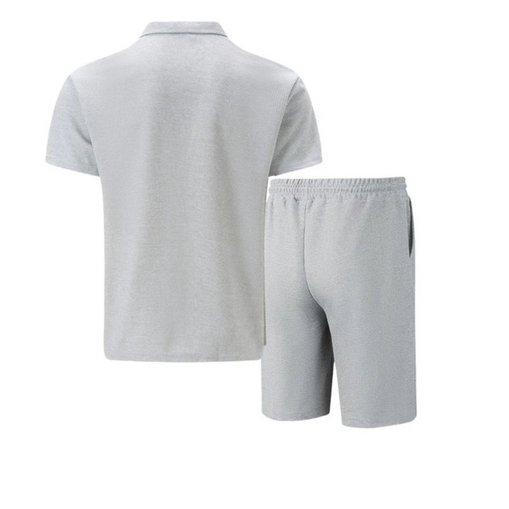 Grace | Stylish Waffle Texture Polo And Drawstring Shorts Co-Ord Set