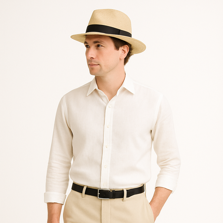 Drake | Stylish Handmade Panama Hat Men - Wide Brim Summer