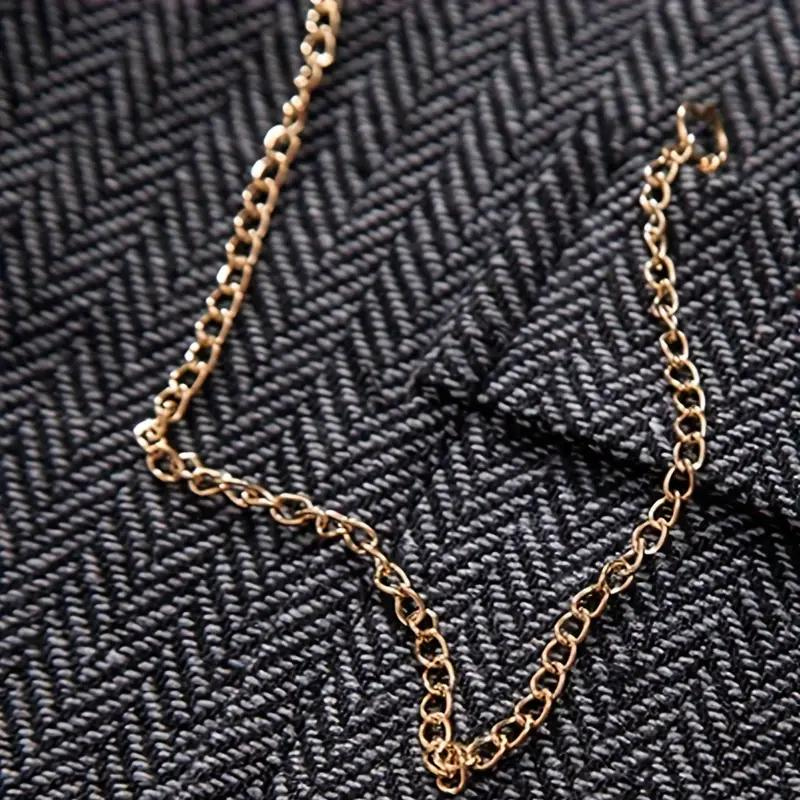 Bennett | Elegant Herringbone V-Neck Waistcoat With Chain Detail