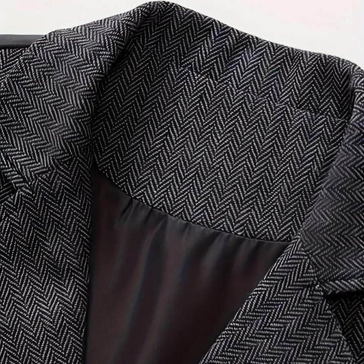 Bennett | Elegant Herringbone V-Neck Waistcoat With Chain Detail